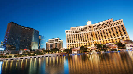 Las Vegas - 11 Sep 2010  - Bellagio Hotel Casino during sunsetのeditorial素材
