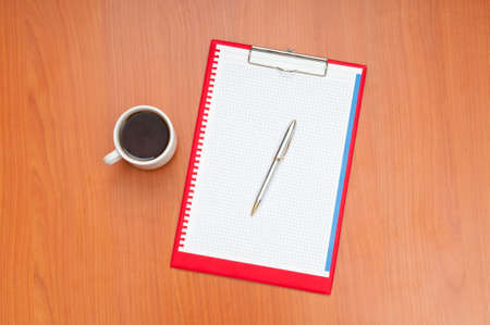 Desk top with many items の写真素材