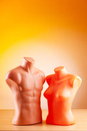 Clothing mannequins isolated on whiteの写真素材