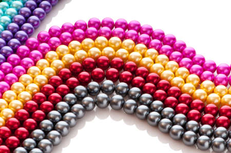 Abstract with colourful pearl necklacesの写真素材