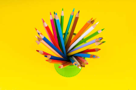 Back to school concept with colourful pencilsの写真素材