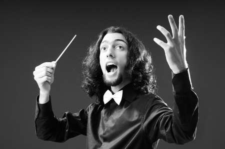 Music concept with passionate conductor