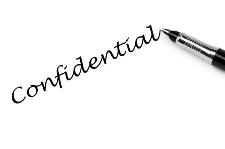 Pen and confidential message on white