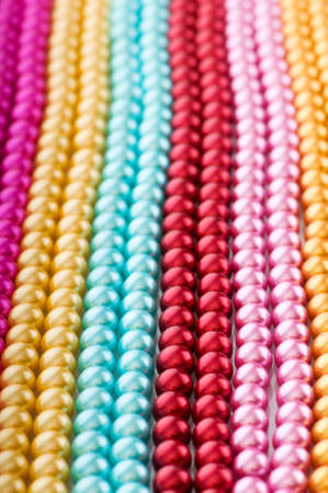 Abstract with colourful pearl necklacesの写真素材