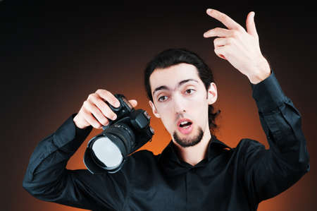 Photographer with the digital cameraの写真素材