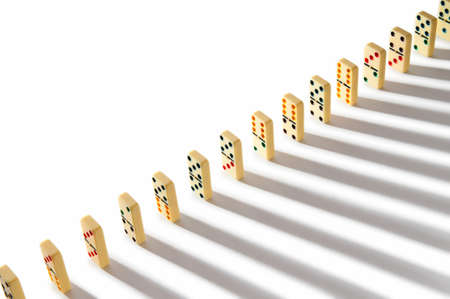 Domino effect with many piecesの写真素材
