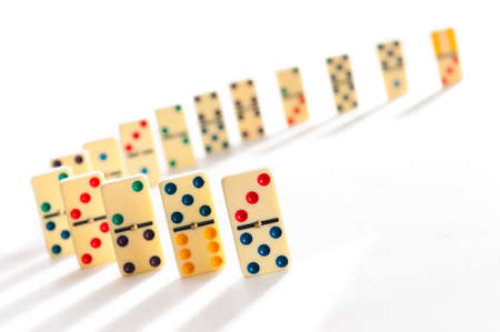 Domino effect with many pieces
