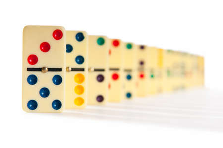Domino effect with many piecesの写真素材