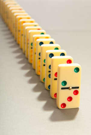 Domino effect with many piecesの写真素材