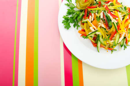 Delicious salad in the plateの写真素材