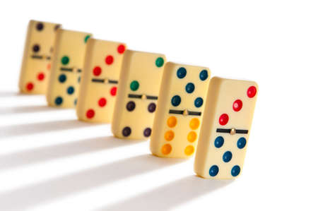 Domino effect with many piecesの写真素材