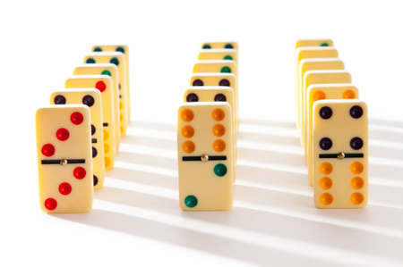 Domino effect with many piecesの写真素材