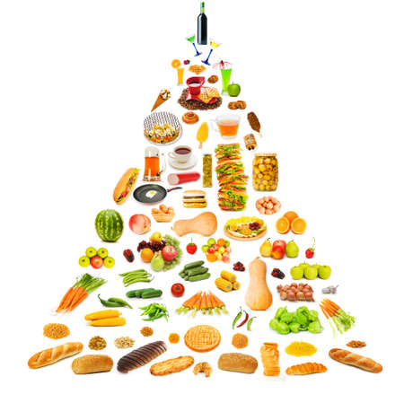 Food pyramid with lots of itemsの写真素材