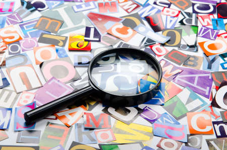 Cut letters from newspapers and magazinesの写真素材