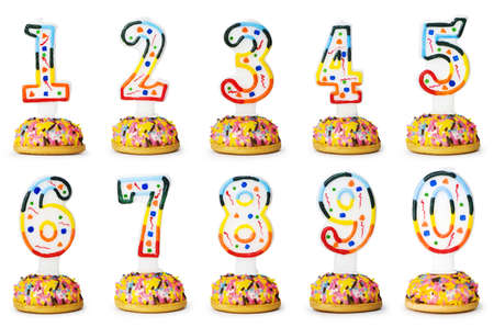 Birthday candles isolated on the white