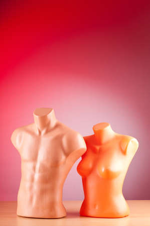 Clothing mannequins isolated on whiteの写真素材