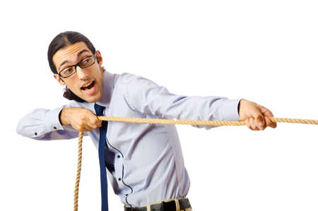 Businessman in tug of war conceptの写真素材