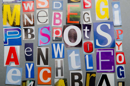 Cut letters from newspapers and magazinesの写真素材