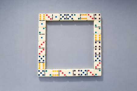 Domino effect with many piecesの写真素材