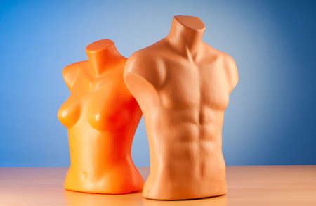 Clothing mannequins isolated on whiteの写真素材