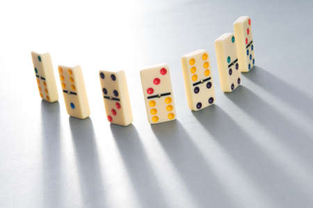 Domino effect with many piecesの写真素材