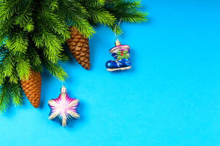 Fir tree and christmas decorationの写真素材