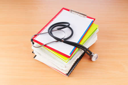 Medicine concept with stethoscope and booksの写真素材