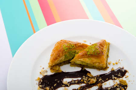 Sweet dessert in the plateの写真素材