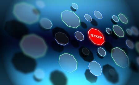 Abstract concept with virtual buttonsの写真素材