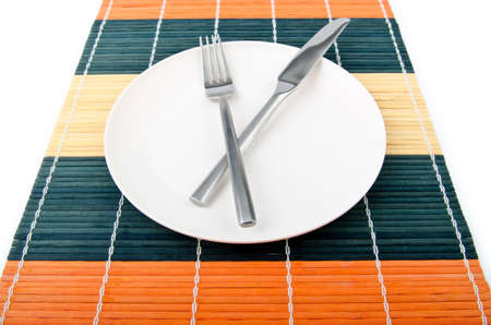 Food utensils served in plateの写真素材