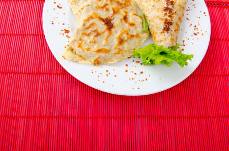 Tasty pancakes served in the plateの写真素材