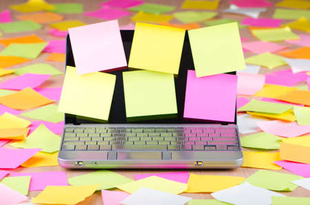 Netbook with reminder notes