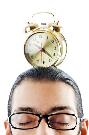 Concept with businessman missing deadlineの写真素材