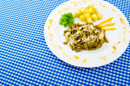 Bean salad served in the plate