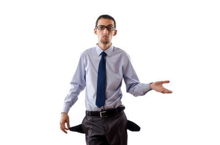 Businessman with empty pocketsの写真素材