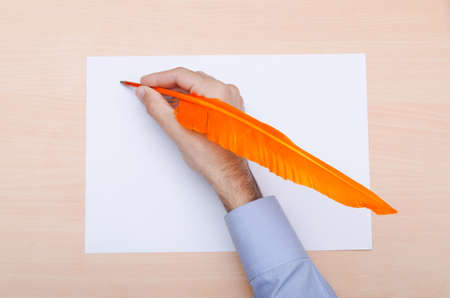 Vintage concept with featherの写真素材