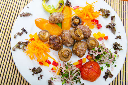 Kebab served in the plateの写真素材