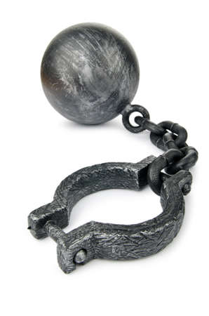 Metal shackles isolated on the white