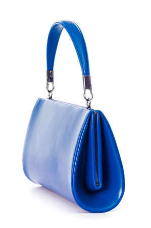 Woman accessory - stylish bag on whiteの写真素材