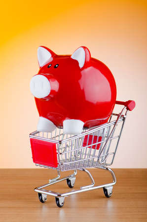 Piggy bank in business conceptの写真素材