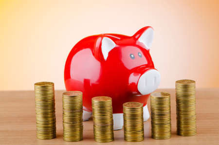 Piggy bank in business conceptの写真素材