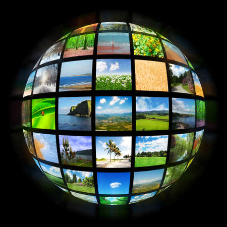 Collage of many nature photosの写真素材