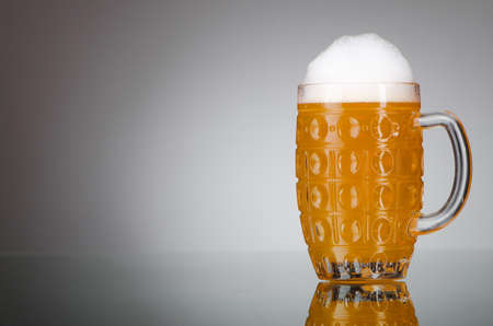 Beer glass on the tableの写真素材
