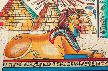 Egyptian history concept with papyrusのeditorial素材