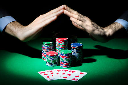 Man playing in the casinoの写真素材