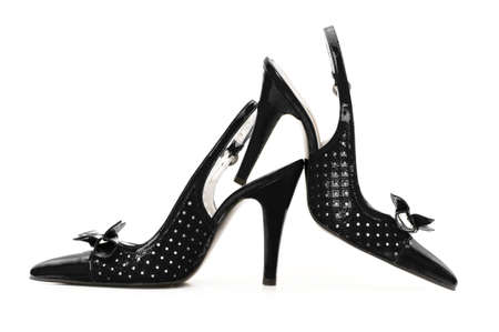 Female shoes on white background