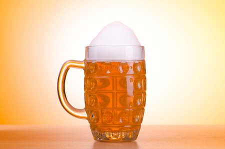 Beer glass on the tableの写真素材