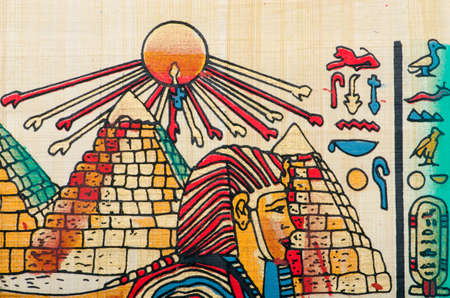 Egyptian history concept with papyrusのeditorial素材