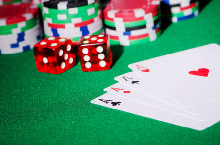 Casino concept with chips and cards