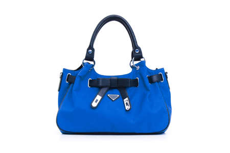 Woman accessory - stylish bag on whiteの写真素材